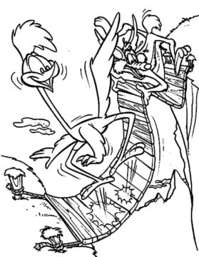 Dibujo de Road Runner y Wile e Coyote para Colorear