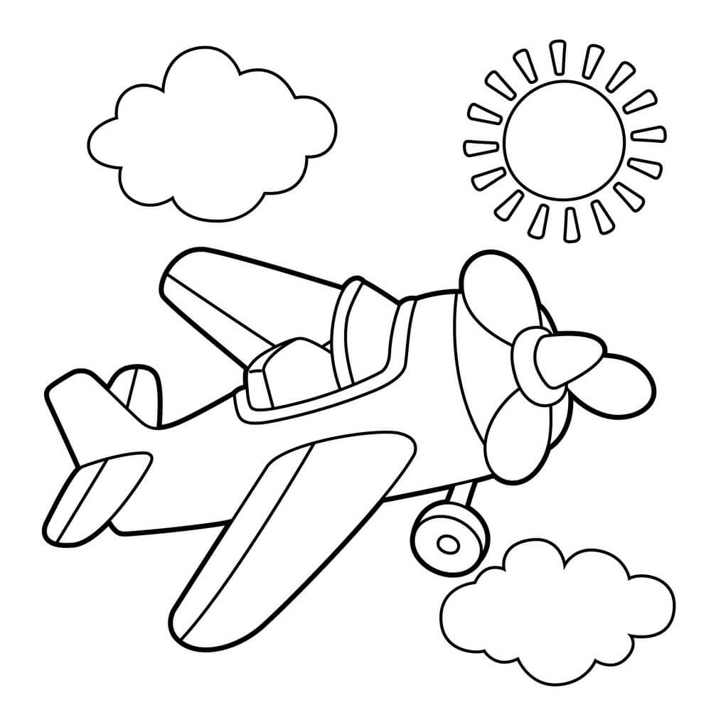 Dibujo de Avión de Helice para Colorear