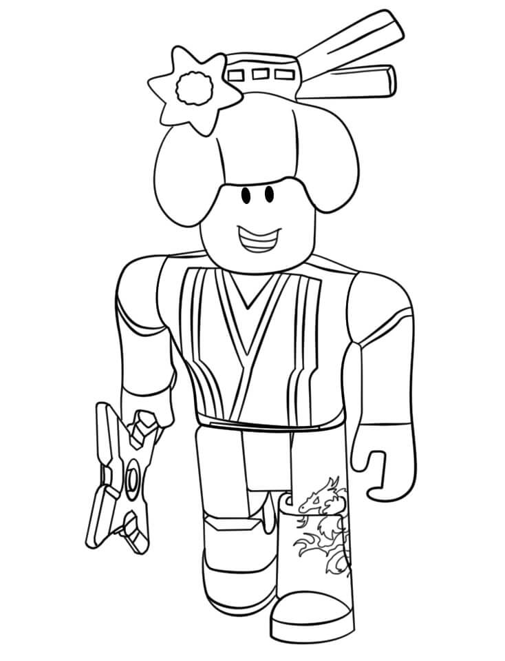 Dibujo de Chica Ninja Roblox para Colorear