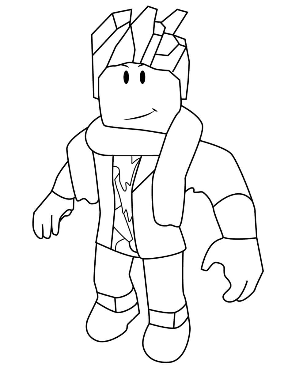 Dibujo de Chico Sonriente Roblox para Colorear