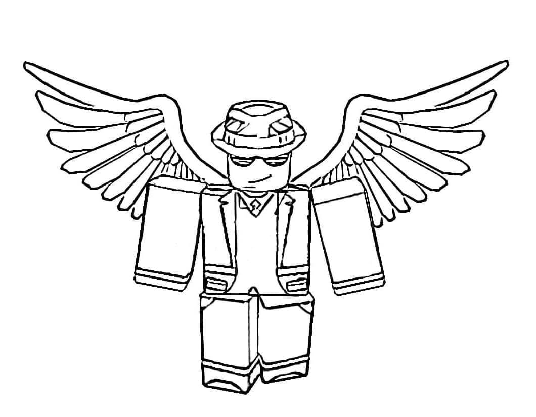 Dibujo de Genial Personaje con Alas de Roblox para Colorear