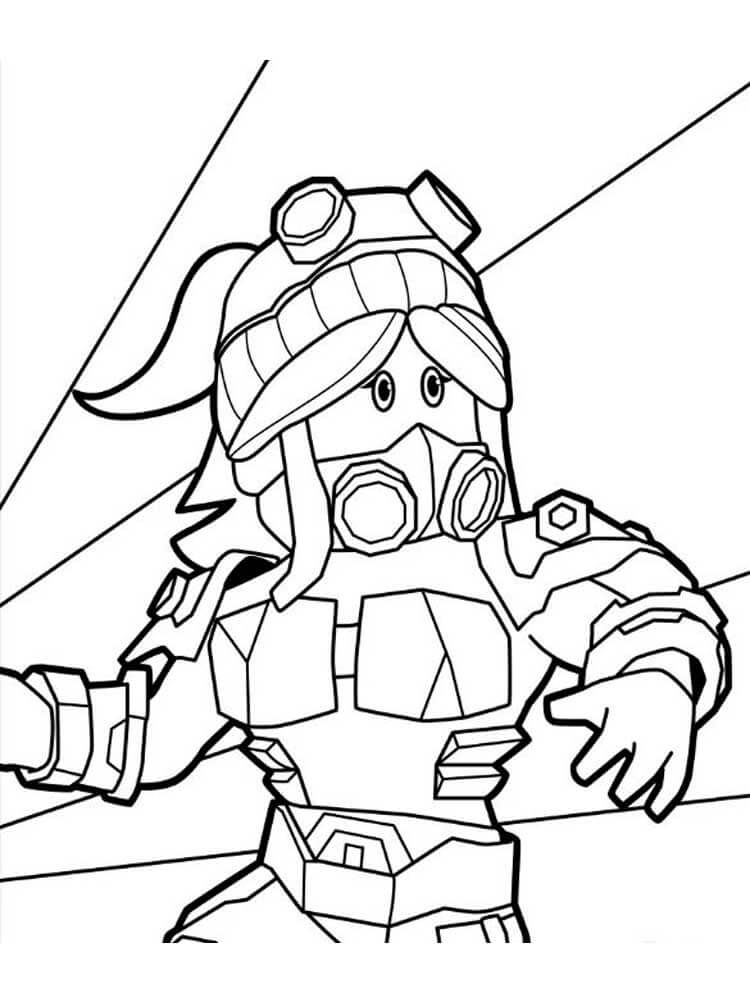 Dibujo de Mujer Applecake con Armadura de Guerrera en Roblox para Colorear
