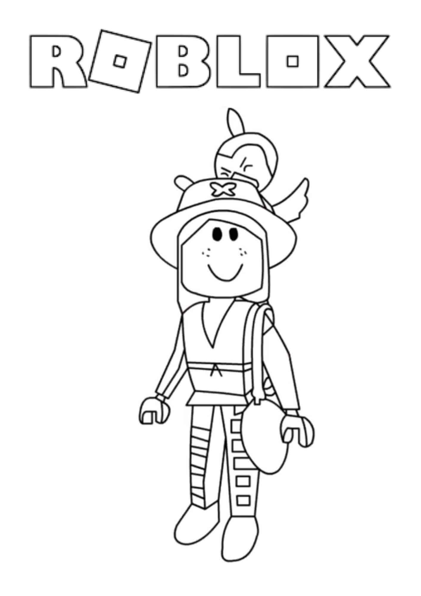 Dibujo de Niña Sonriente Roblox para Colorear