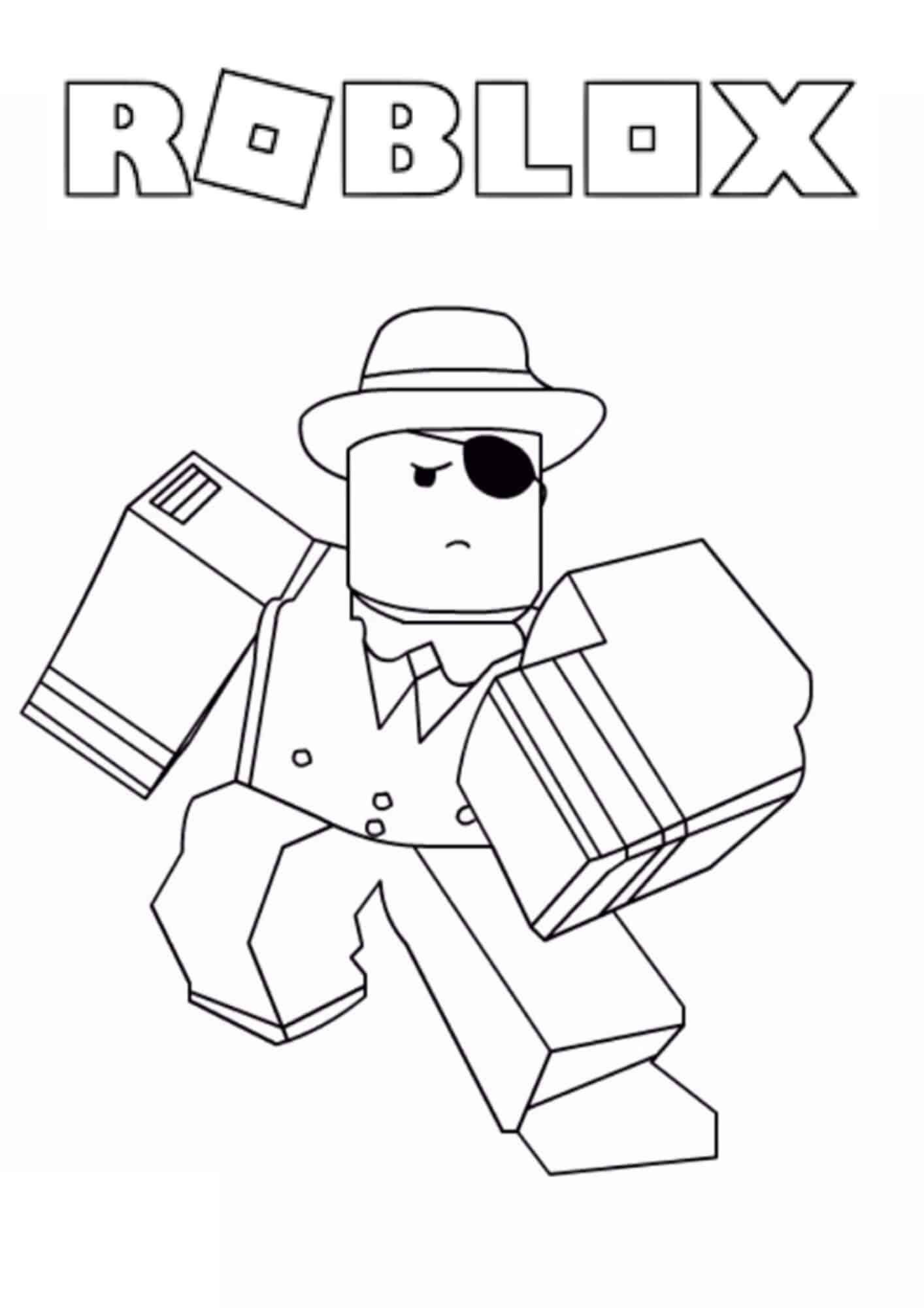 Dibujo de Personaje Divertido Roblox para Colorear