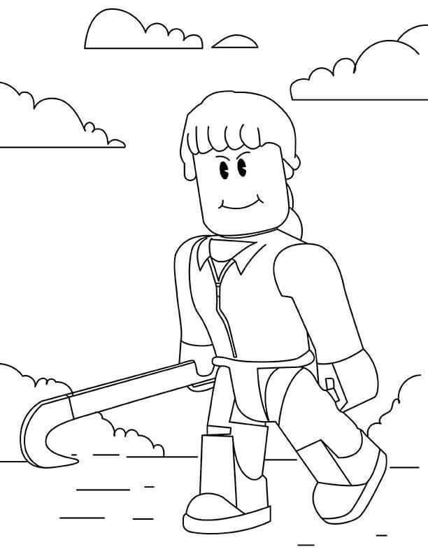 Dibujo de Personaje Roblox Caminando para Colorear