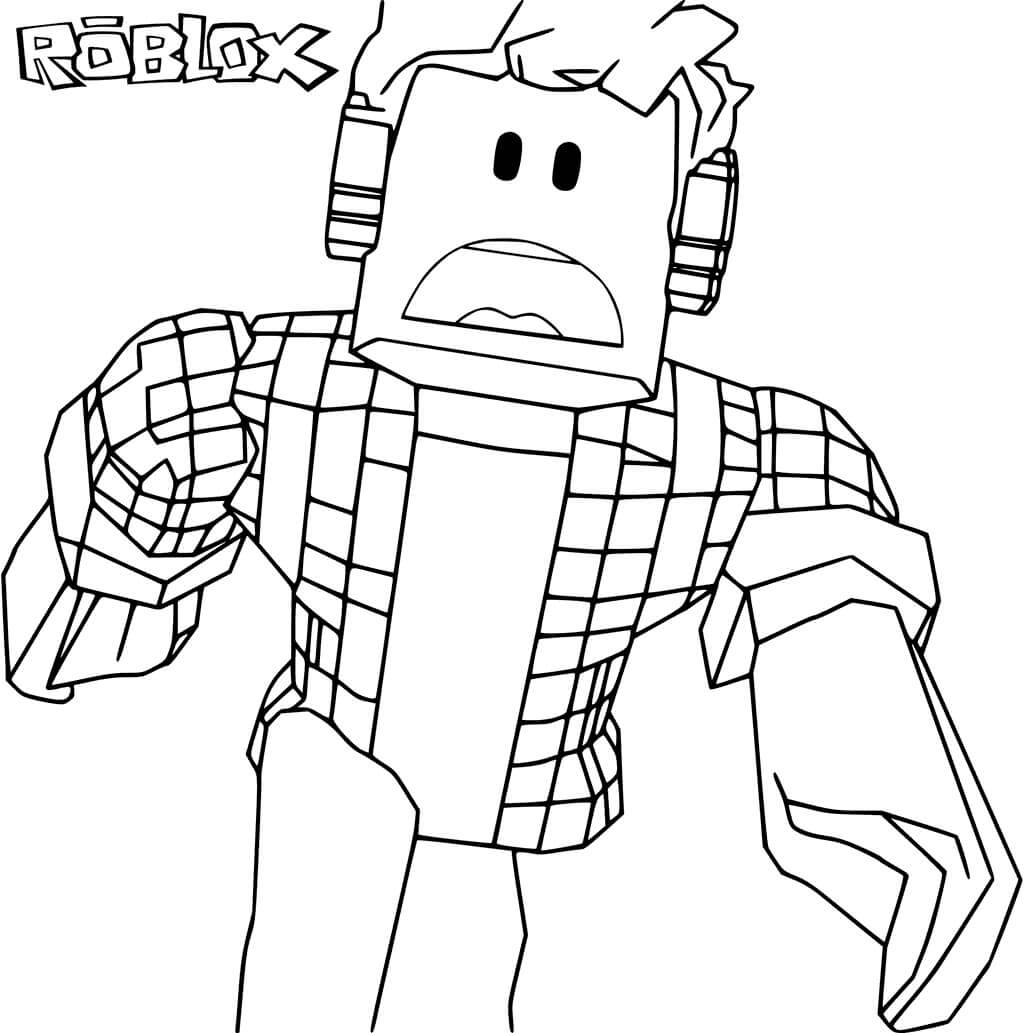 Dibujo de Personaje Roblox Corriendo para Colorear