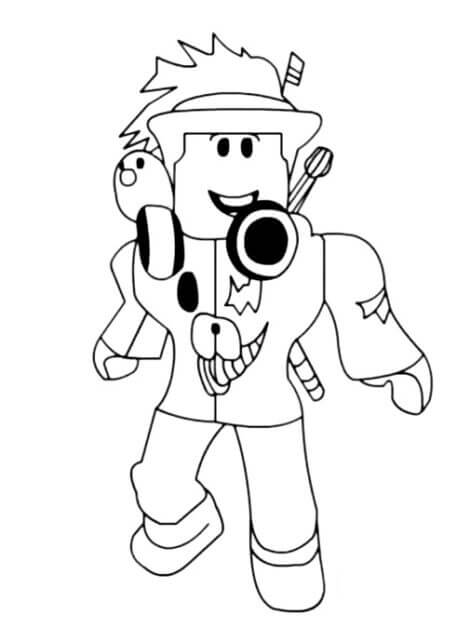 Dibujo de Personaje Roblox Divertido para Colorear