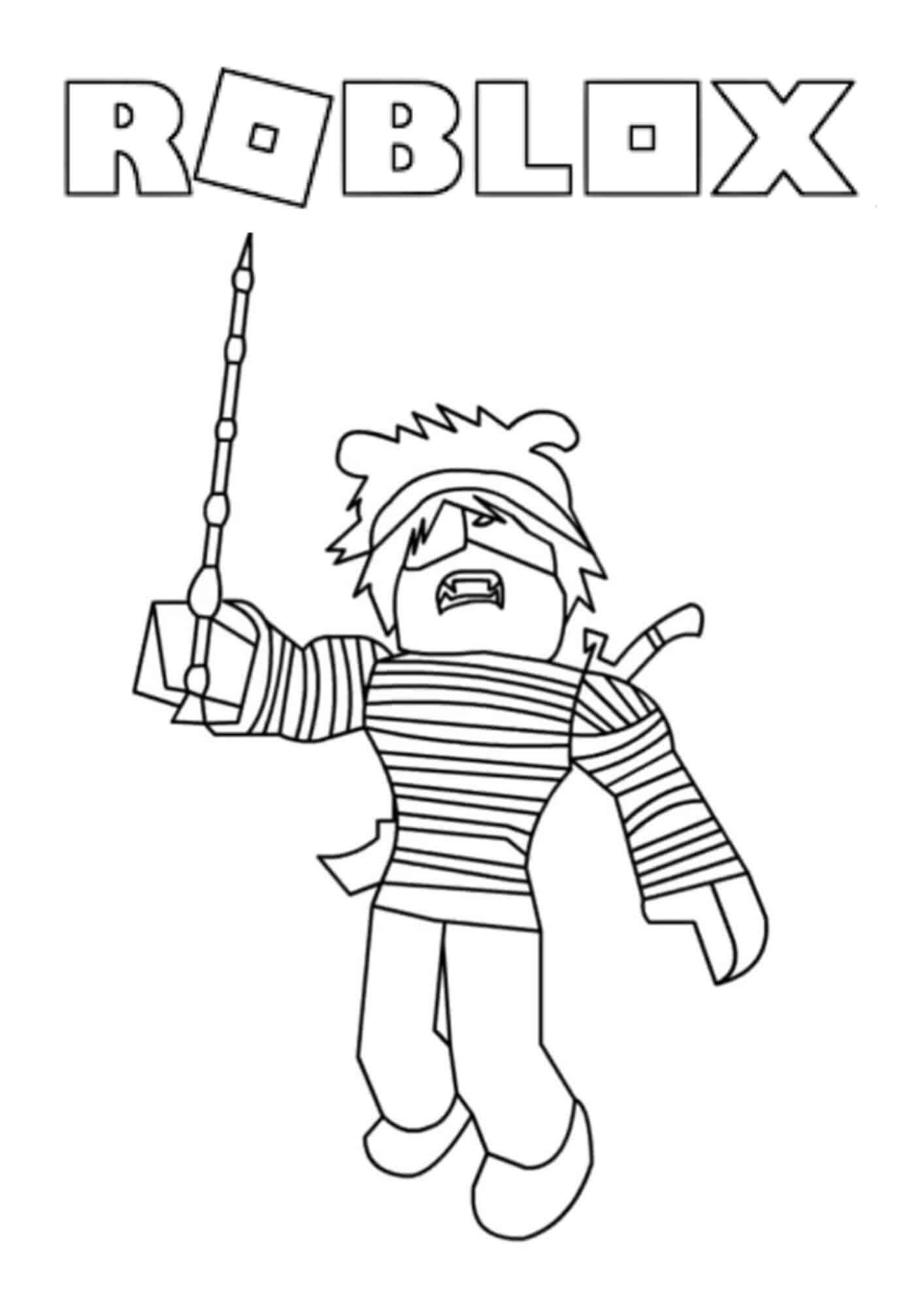 Dibujo de Personaje Simple Roblox para Colorear
