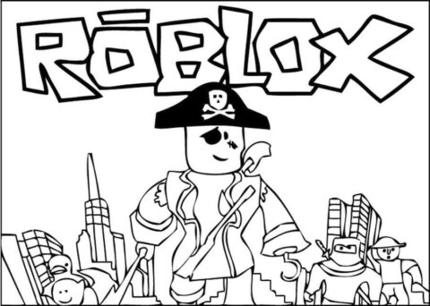 Dibujo de Pirata Roblox para Colorear