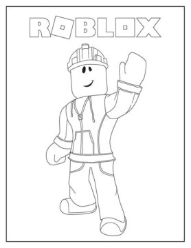 Dibujo de Roblox Creativo Saluda para Colorear