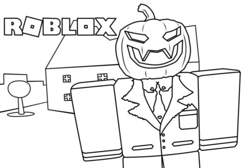 Dibujo de Roblox de Halloween para Colorear