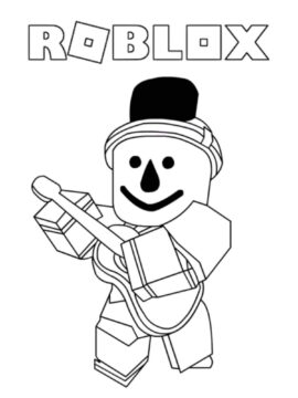 Dibujo de Roblox Tocando la Guitarra para Colorear