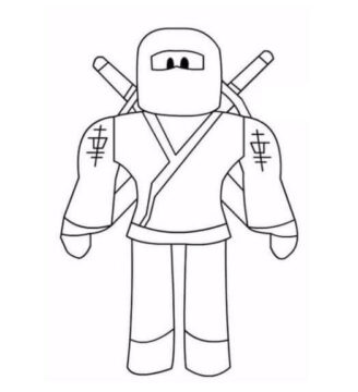 Dibujo de Un Ninja Roblox para Colorear