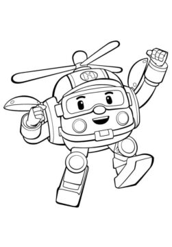 Dibujo de Helly Robocar Poli para Colorear