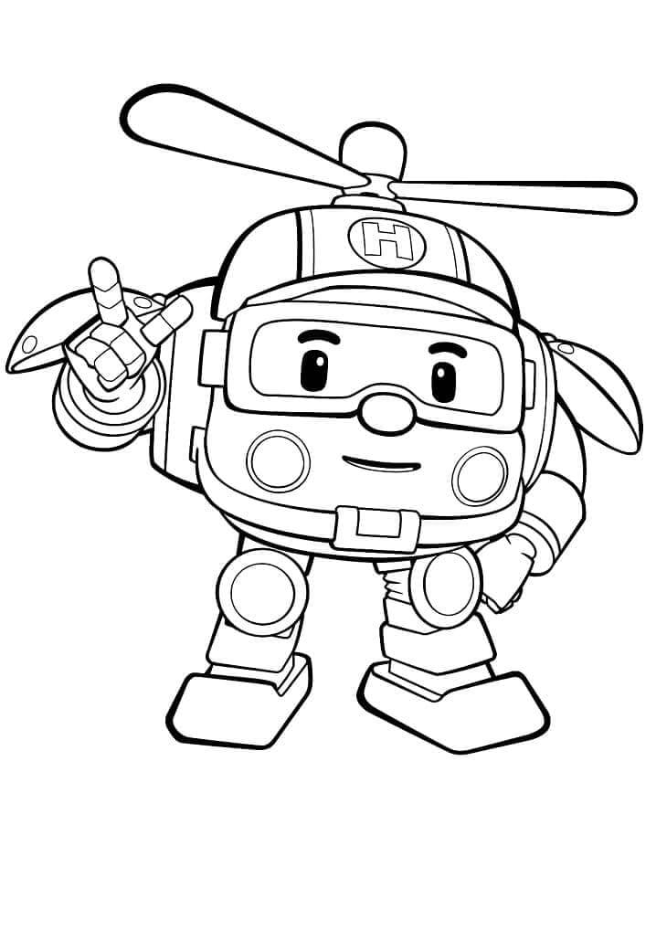Dibujo de Helly de Robocar Poli para Colorear