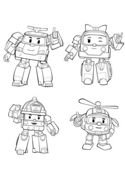 Dibujo de Poli Robocar Gratis para Colorear