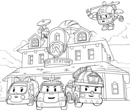 Dibujo de Poli de Robocar para Imprimir Gratis para Colorear