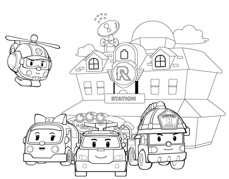 Dibujo de Robocar Poli 2 para Colorear
