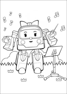 Dibujo de Robocar Poli 3 para Colorear