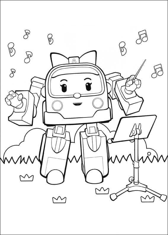 Dibujo de Robocar Poli 3 para Colorear