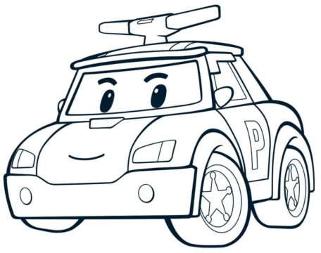 Dibujo de Robocar Poli 4 para Colorear