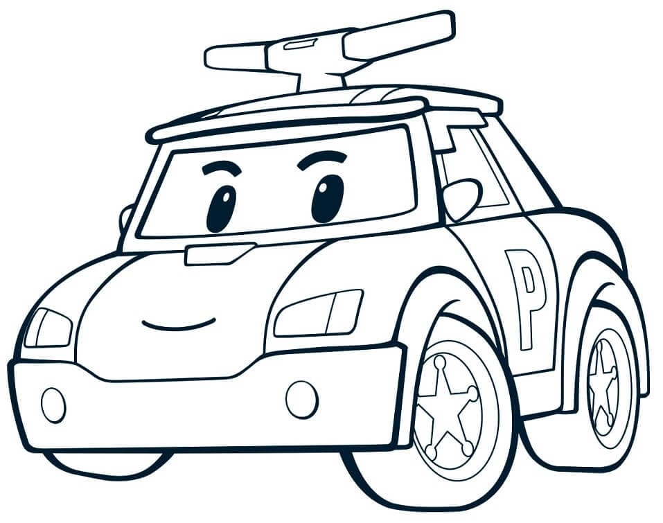 Dibujo de Robocar Poli 4 para Colorear