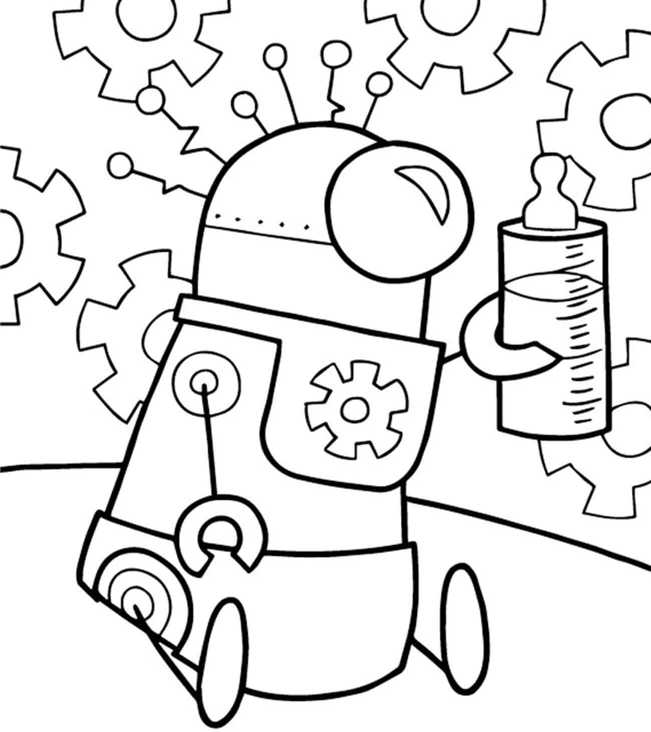 Dibujo de Bebé Robot para Colorear