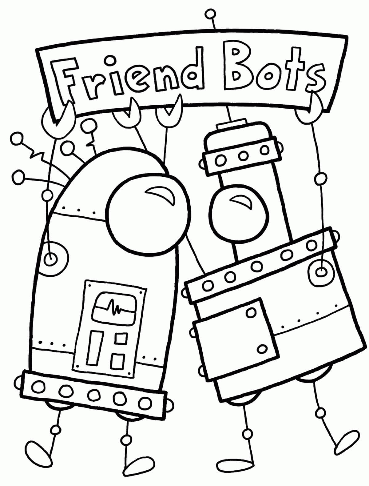 Dibujo de Bots Amigos para Colorear