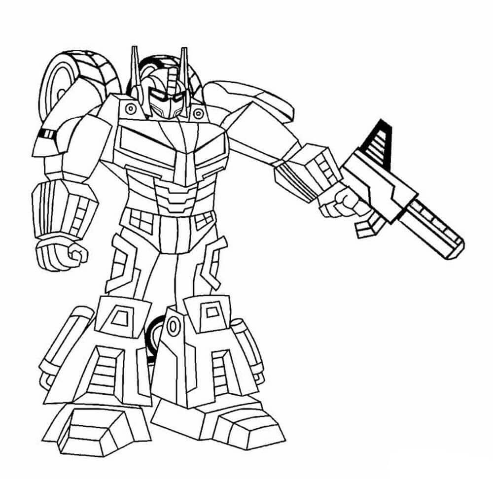 Dibujo de Disparo de Robot para Colorear
