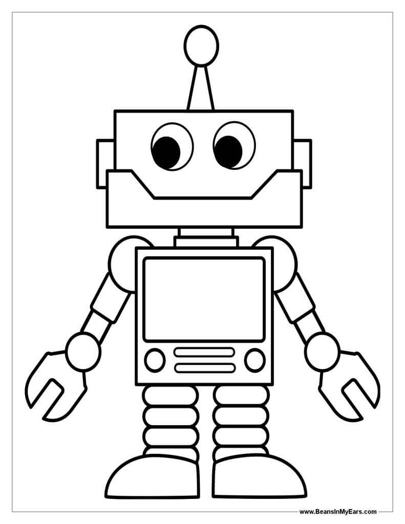 Dibujo de Lindo Robot Hombre para Colorear
