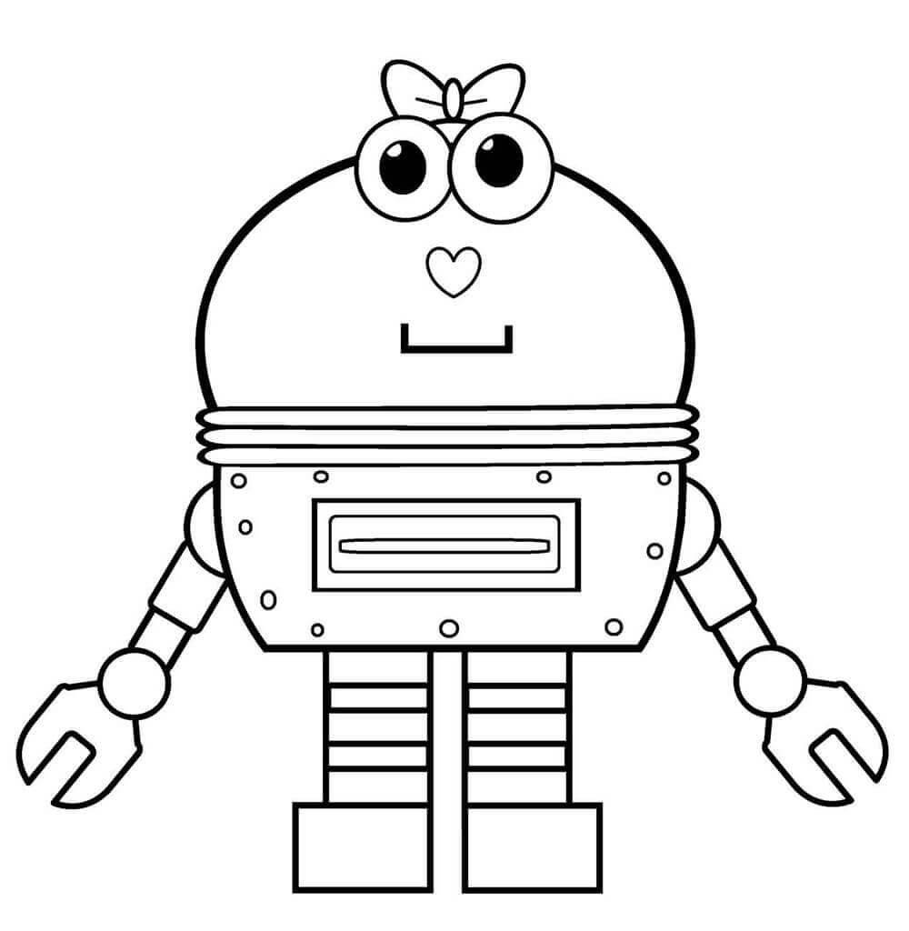 Dibujo de Lindo Robot Lindo para Colorear