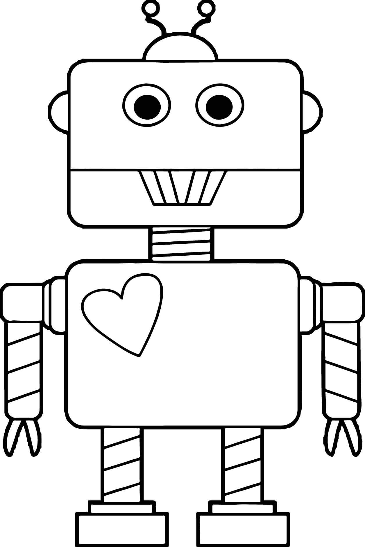 Dibujo de Robot corazón para Colorear