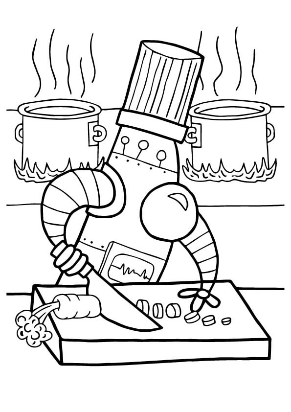Dibujo de Robot de Cocina para Colorear