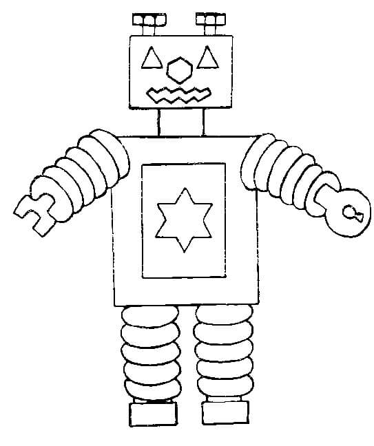 Dibujo de Robot Estrella para Colorear