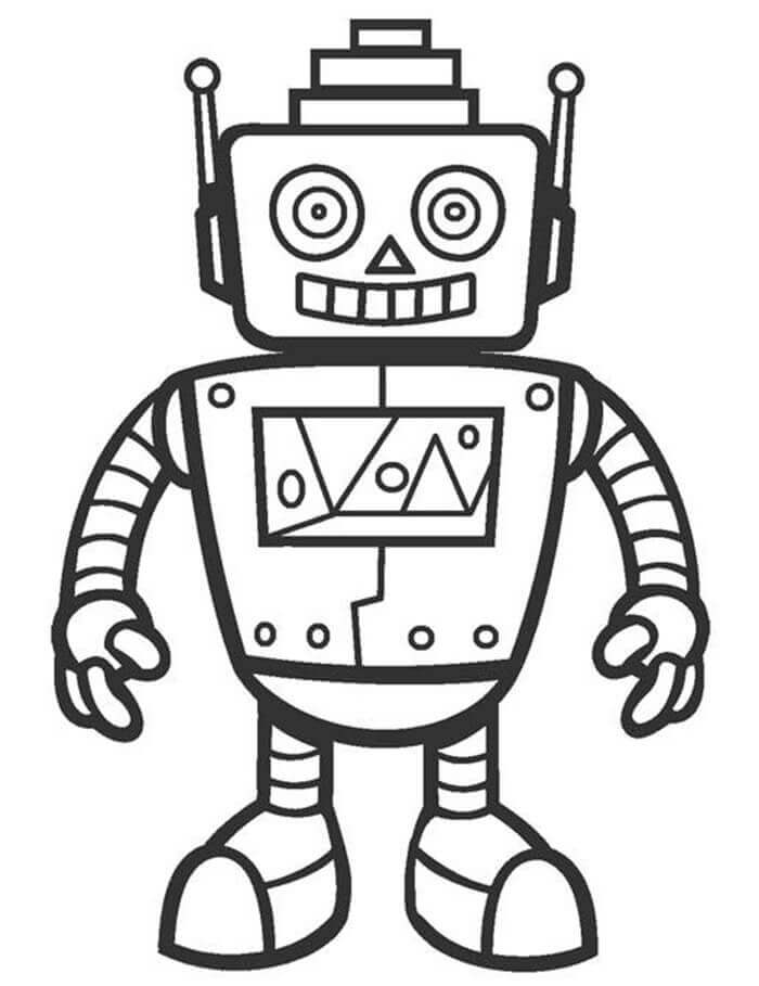 Dibujo de Robot Feliz 2 para Colorear
