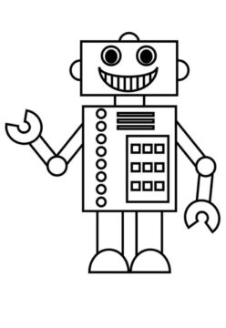 Dibujo de Robot Moderno para Colorear