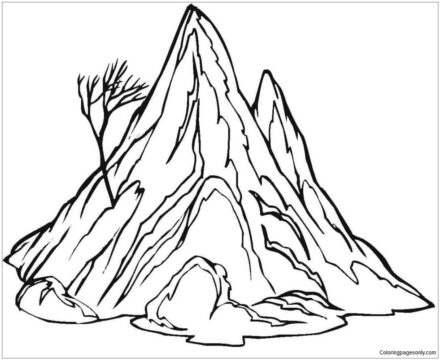 Dibujo de Piedra de montaña 2 para Colorear