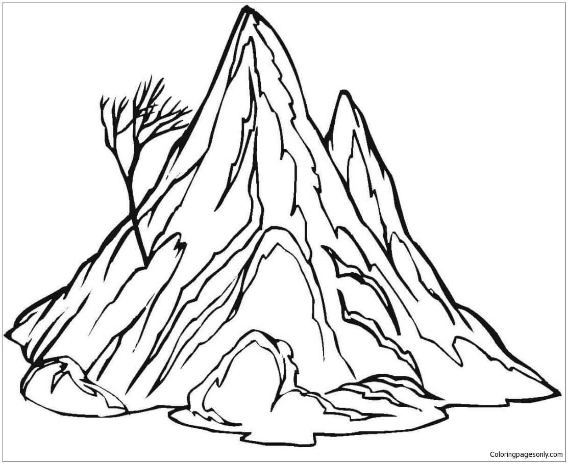 Dibujo de Piedra de montaña 2 para Colorear
