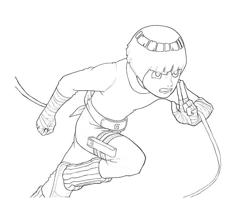 Dibujo de Ataque de Rock Lee para Colorear