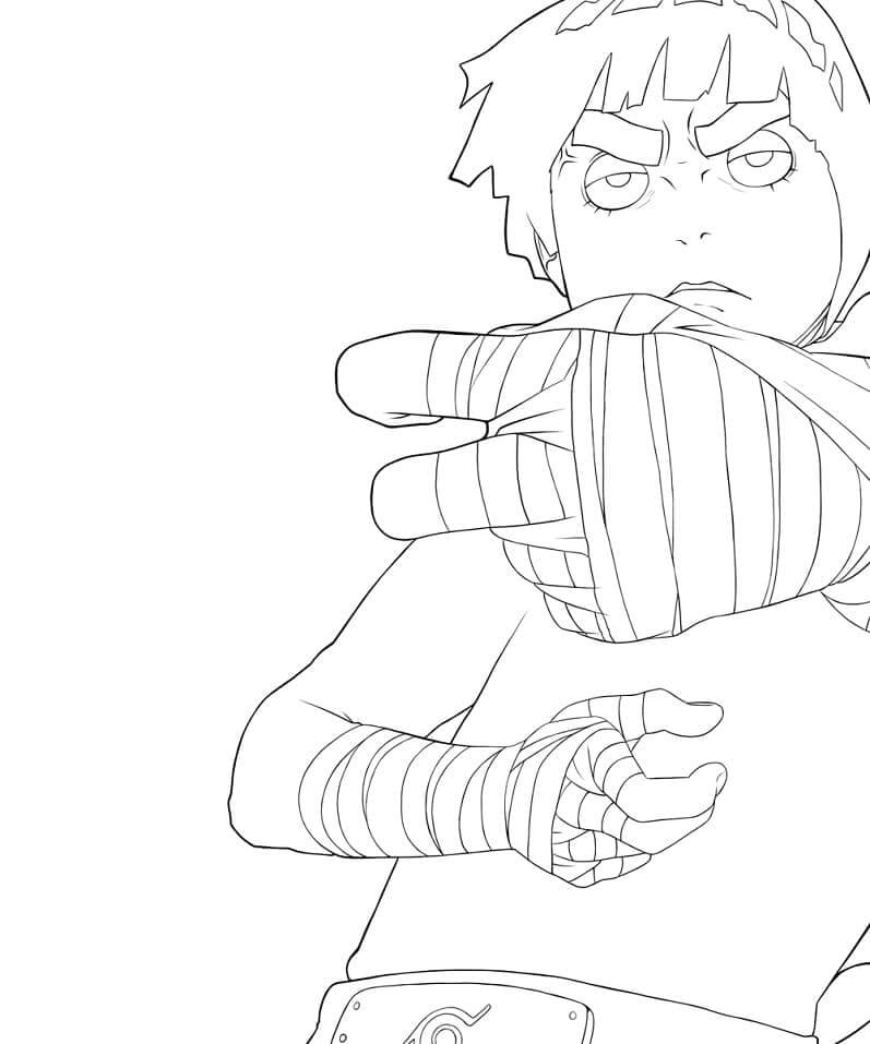 Dibujo de Borracho Rock Lee para Colorear