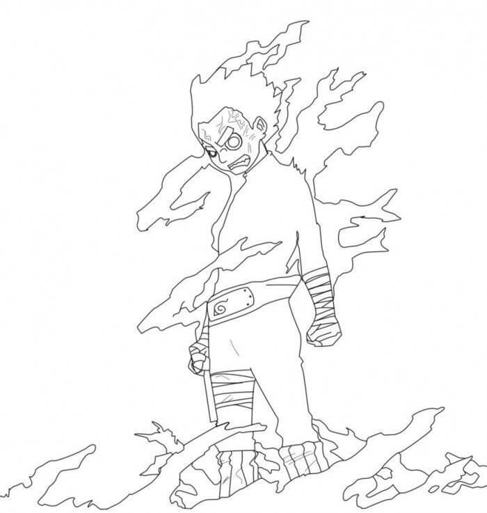 Dibujo de Rock Lee Enojado para Colorear
