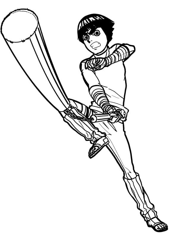Dibujo de Genial Rock Lee para Colorear