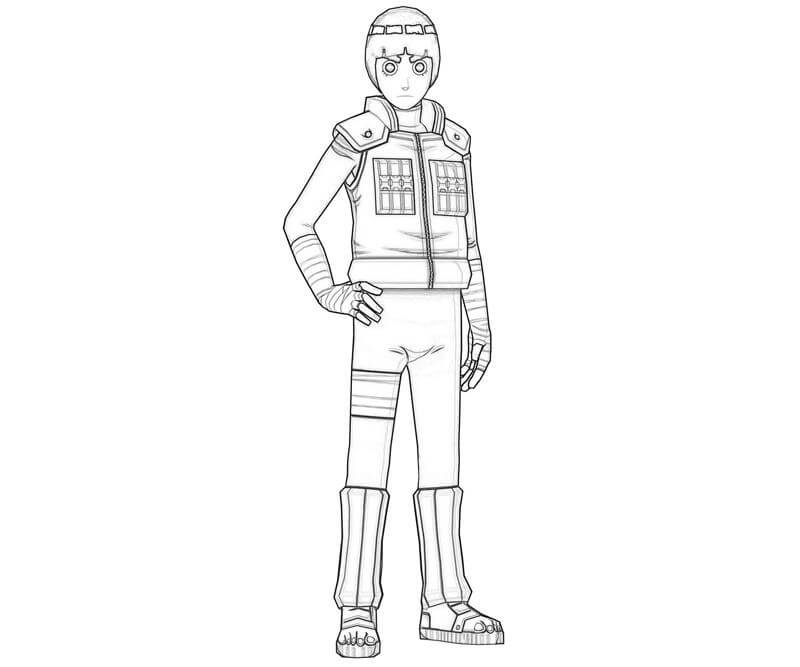 Dibujo de Impresionante Rock Lee para Colorear