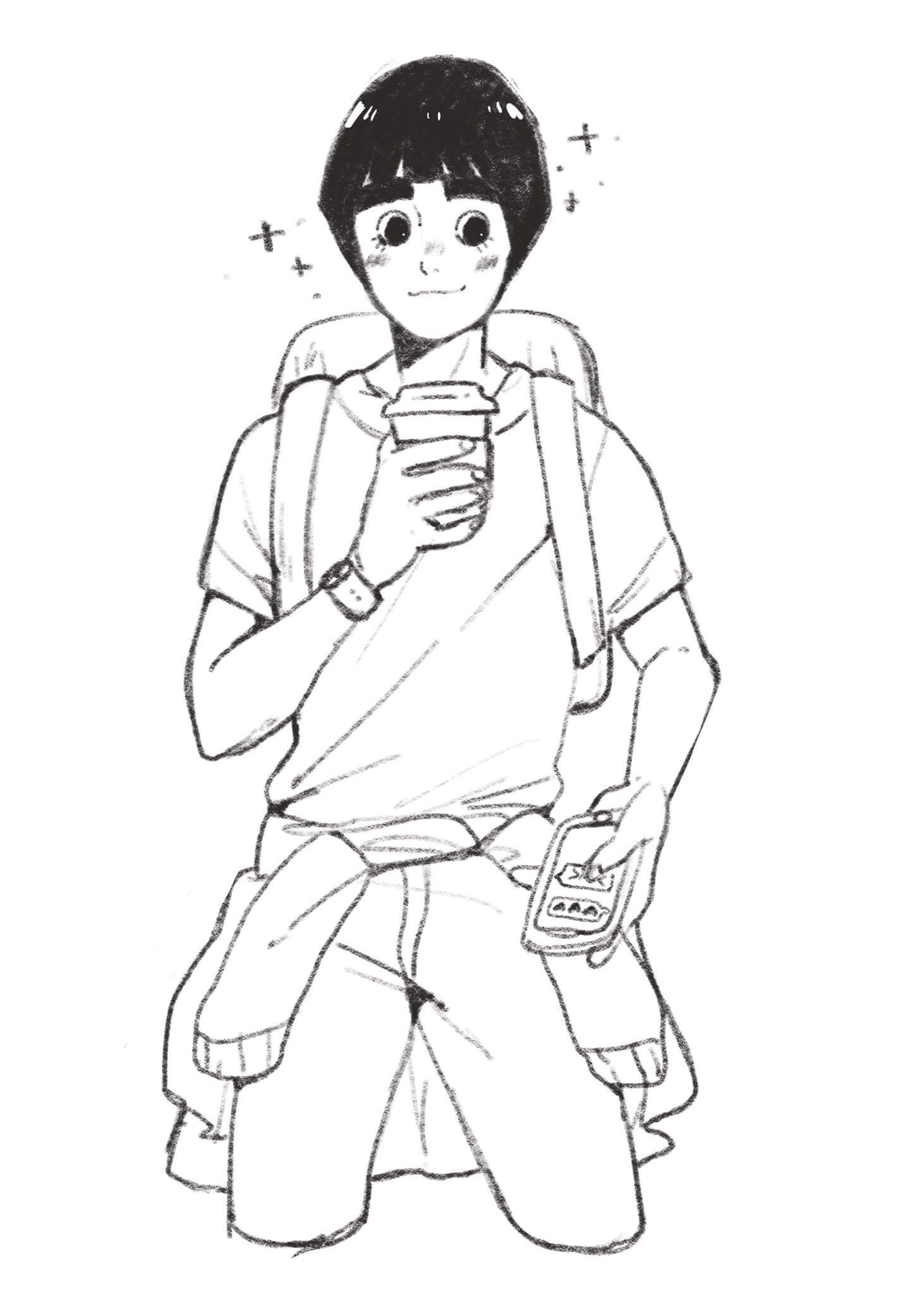 Dibujo de Mano Dibujar Rock Lee para Colorear