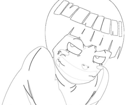 Dibujo de Rock Lee Divertido para Colorear