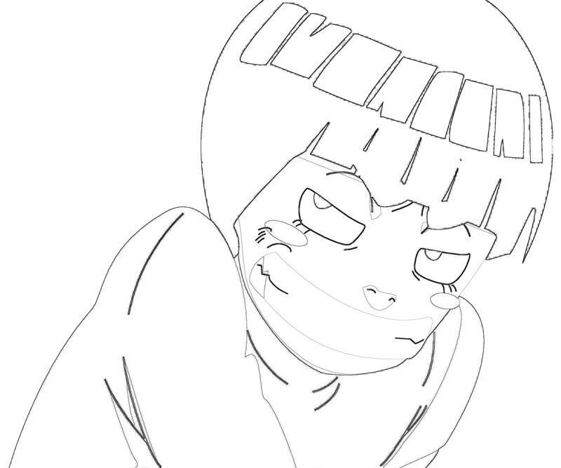 Dibujo de Rock Lee Divertido para Colorear