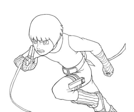 Dibujo de Rock Lee Durante la Pelea para Colorear