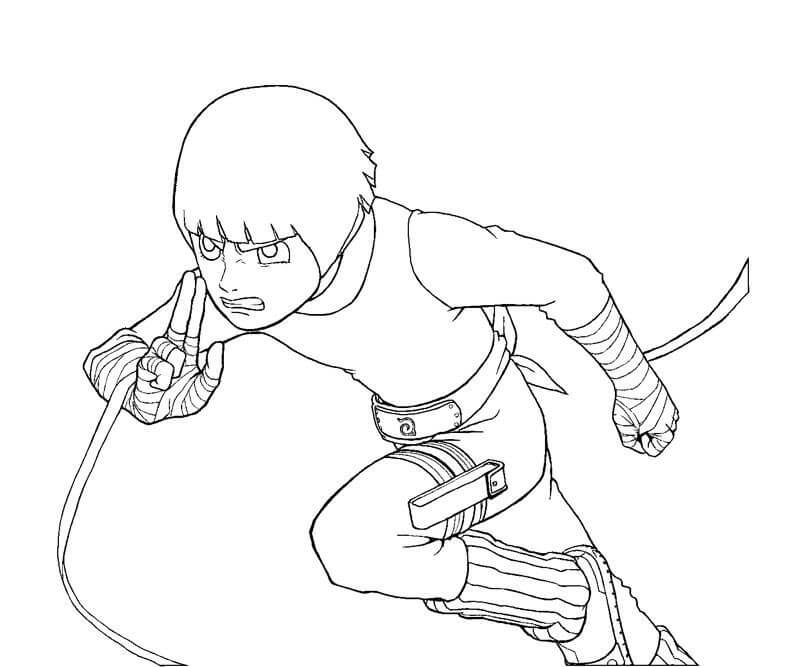 Dibujo de Rock Lee Durante la Pelea para Colorear