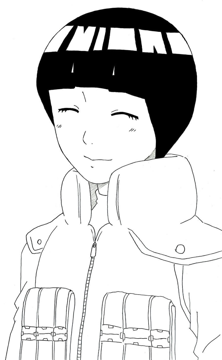Dibujo de Rock Lee Imprimible para Colorear