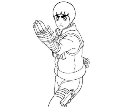 Dibujo de Rock Lee Luchando para Colorear